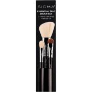 Essential Trio Brush Set - Black,  Sigma Beauty Siveltimet