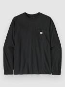 Patagonia Shop Sticker Pocket Responsibili Pitkähihainen T-paita musta