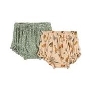 Buddy & Hope 2-Pack GOTS Bloomers Green Dots/Wild Animals 50/56 cm