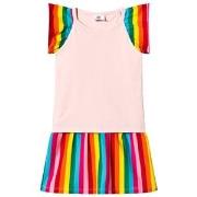 Hootkid Rainbow Striped Dress Pink 1 years