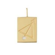 Design Letters Sagittarius Necklace Charm Gold One Size