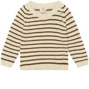 Flöss Faith Striped Knit Sweater Walnut/Off-White 74 cm