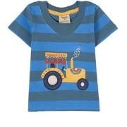 Frugi Tractor T-Shirt Blue 0-3 months