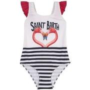 MC2 Saint Barth Striped Swimsuit With Print White 4 years