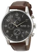 Hugo Boss Miesten kello 1513494 Chronograph Harmaa/Nahka Ø44 mm