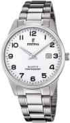 Festina Miesten kello F20511-1 Classic Valkoinen/Teräs Ø39.5 mm