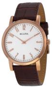 Bulova Miesten kello 97A106 Dress Valkoinen/Nahka Ø38 mm