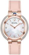 Bulova Naisten kello 98R267 Diamond Valkoinen/Nahka Ø35 mm