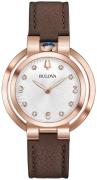 Bulova Naisten kello 97P131 Diamond Hopea/Nahka Ø35 mm