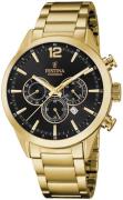 Festina Miesten kello F20633-3 Timeless Musta/Kullansävytetty teräs