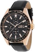 Invicta Miesten kello 38981 Aviator Musta/Nahka Ø45 mm