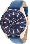 Invicta Miesten kello 38980 Aviator Sininen/Nahka Ø45 mm