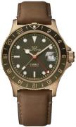 Glycine Miesten kello GL0318 Combat Sub Vihreä/Nahka Ø42 mm