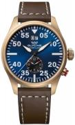 Glycine Miesten kello GL0369 Airpilot Dual Time Sininen/Nahka Ø44 mm