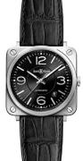 Bell & Ross Miesten kello BRS92-BL-ST BR S Mecanique Musta/Nahka