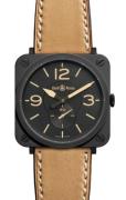 Bell & Ross Miesten kello BRS-Heritage BR S Quartz Musta/Nahka