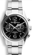 Bell & Ross Miesten kello BRG126-BL-ST-SST BR 126 Musta/Teräs