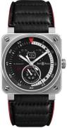 Bell & Ross Miesten kello BR0390-B-ROCKET BR 03-90 Musta/Nahka