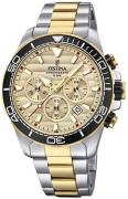 Festina Miesten kello F20363-1 Beige/Kullansävytetty teräs Ø44.3 mm