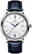 IWC Miesten kello IW356527 Portofino Valkoinen/Nahka Ø40 mm