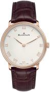 Blancpain Miesten kello 6605-3642-55 Villeret Valkoinen/Nahka Ø40 mm