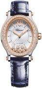 Chopard Naisten kello 278602-6003 Happy Sport Hopea/Nahka Ø29 mm