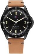 Tommy Hilfiger Miesten kello 1791906 Maverick Musta/Nahka Ø43 mm