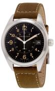 Hamilton Miesten kello H68551833 Khaki Musta/Nahka Ø40 mm