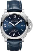 Panerai Miesten kello PAM01313 Luminor Sininen/Nahka Ø44 mm