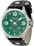 Invicta Miesten kello 39186 Aviator Vihreä/Nahka Ø44 mm