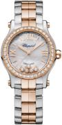 Chopard Naisten kello 278573-6021 Happy Sport Valkoinen/18K