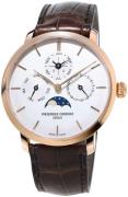 Frederique Constant Miesten kello FC-775V4S4 Manufacture Hopea/Nahka