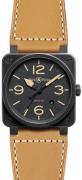 Bell & Ross Miesten kello BR0392-HERITAGE BR 03-92 Musta/Nahka