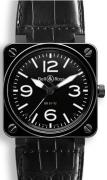 Bell & Ross Miesten kello BR0192-BL-CER-SCR BR 01-92 Musta/Nahka