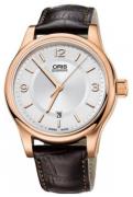 Oris Miesten kello 01 733 7594 4831-07 6 20 12 Culture Hopea/Nahka