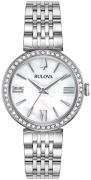 Bulova Naisten kello 96X153 Crystal Valkoinen/Teräs Ø30 mm