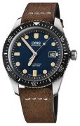 Oris Miesten kello 01 733 7720 4055-07 5 21 02 Diving Sininen/Nahka