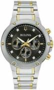 Bulova Miesten kello 98D159 Diamond Musta/Kullansävytetty teräs