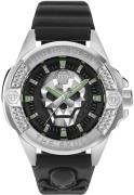 Philipp Plein Miesten kello PWAAA0321 The Skull Musta/Nahka Ø44 mm