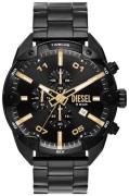 Diesel Miesten kello DZ4644 Spiked Musta/Teräs Ø49 mm