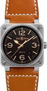 Bell & Ross Miesten kello BR0392-ST-G-HE-SCA BR 03-92 Musta/Nahka