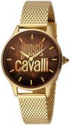 Just Cavalli Naisten kello JC1L032M0115 Logo Ruskea/Kullansävytetty