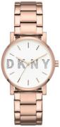 DKNY Naisten kello NY2654 Soho Valkoinen/Punakultasävyinen Ø34 mm