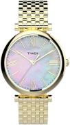 Timex Naisten kello TW2T79100VQ Valkoinen/Kullansävytetty teräs