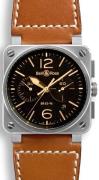 Bell & Ross BR 03-94 Miesten kello BR0394-ST-G-HE-SCA Musta/Nahka