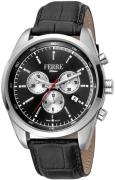 Ferrè Milano Michele Miesten kello FM1G129L0021 Musta/Nahka Ø44 mm