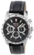 Seiko Chronograph Miesten kello SSB033 Musta/Nahka Ø41 mm