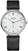 Nomos Glashütte Miesten kello N-251 Ludwig Valkoinen/Nahka Ø40 mm