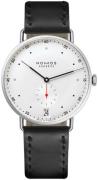 Nomos Glashütte Miesten kello N-1102 Metro Hopea/Nahka Ø38.5 mm