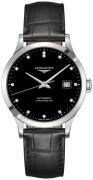 Longines Miesten kello L2.820.4.57.2 Record Musta/Nahka Ø38.5 mm